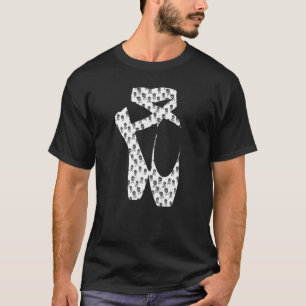 Camiseta Balé Dancer de Calçados de Ponto de Porte Gráfico