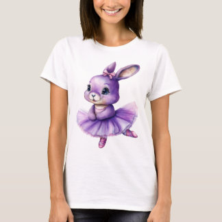 Camiseta Balé de dança de bailarina de coelho bonito