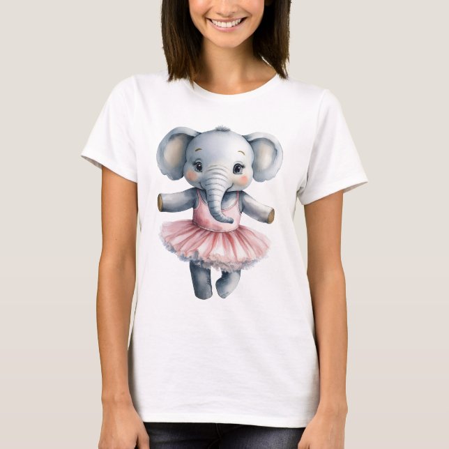 Camiseta Balé de dança de bailarina de elefante (Frente)