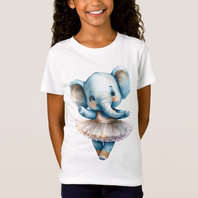 Camiseta Balé de dança de bailarina de elefante (Frente)
