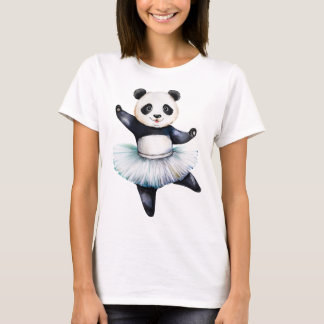 Camiseta Balé de dança de bailarina de panda bonito