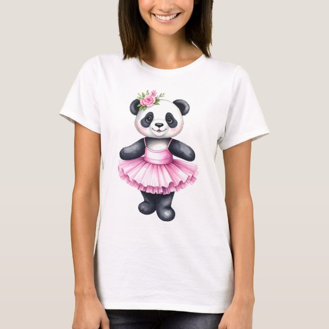 Camiseta Balé de dança de bailarina de panda bonito (Frente)