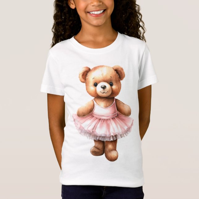 Camiseta Balé de dança de bailarina de ursinho (Frente)