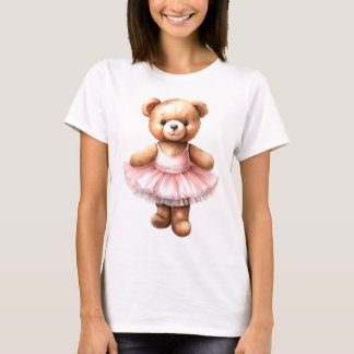 Camiseta Balé de dança de bailarina de ursinho
