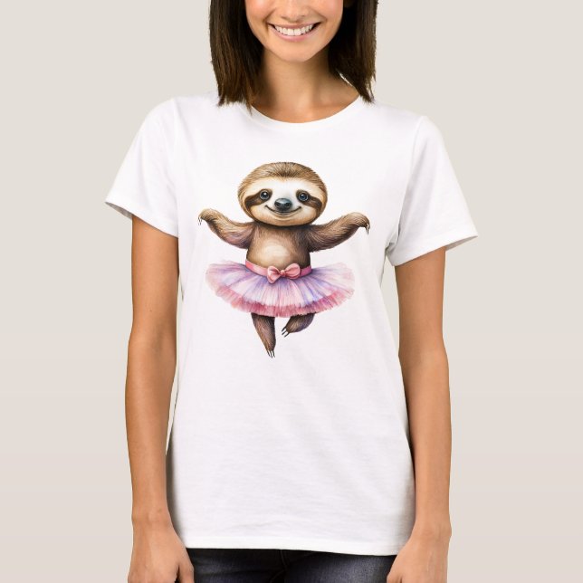 Camiseta Balé de dançarina de esferina branca (Frente)