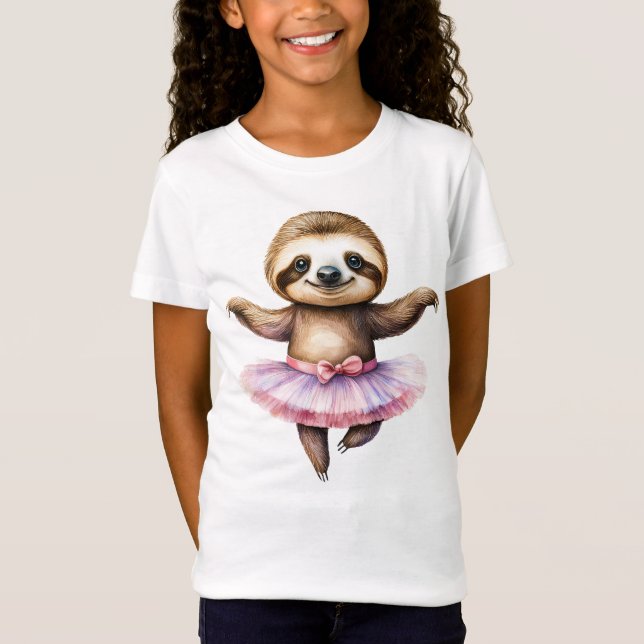 Camiseta Balé de dançarina de esferina branca (Frente)