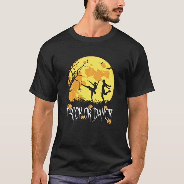 Camiseta Balé de Halloween Ballerina Dançer Silhouet (Frente)