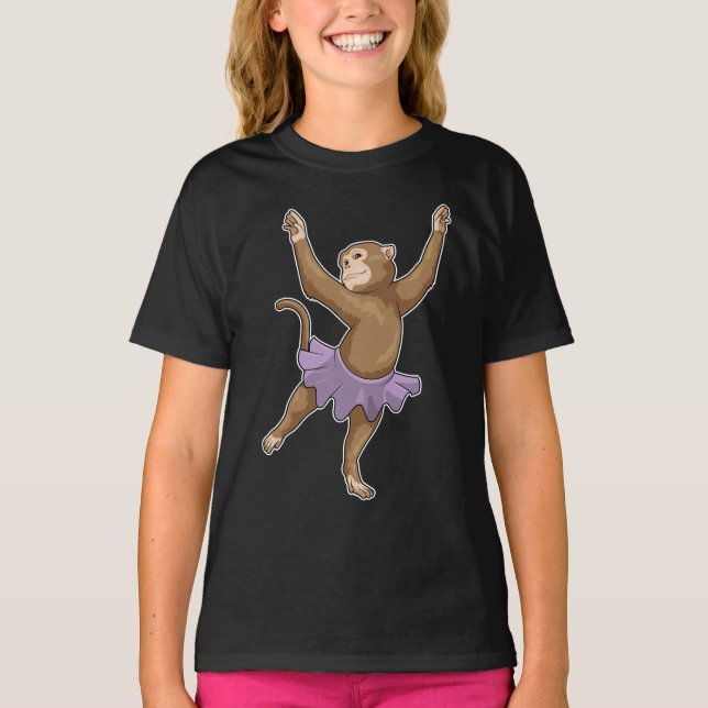 Camiseta Balé de Macaco Ballerina Dança (Frente)