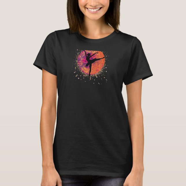 Camiseta Balé Laranja Dançando Silhouette Funky Wome (Frente)