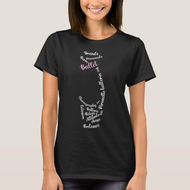 Camiseta Balé Ponteiro Calçado Funny Ballerina Dance Lover  (Frente)