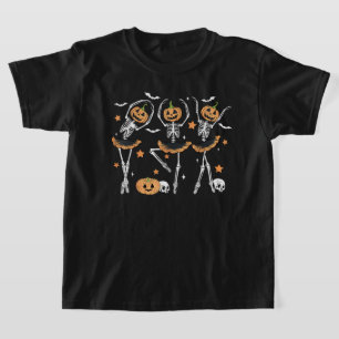 Camiseta Balé Pumpkin Esqueleto Assustador Halloween