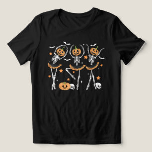 Camiseta Balé Pumpkin Esqueleto Assustador Halloween