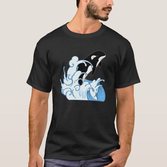 Camiseta Baleia Animal Ocean Killer Baleia Onda Orca Swea (Frente)