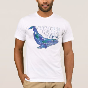 Camiseta Baleia Aquarela - Com o mesmo tamanho que o oceano