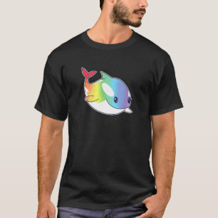 Camiseta Baleia-Arco-Íris Parede-Bebê Baleia-jubarte