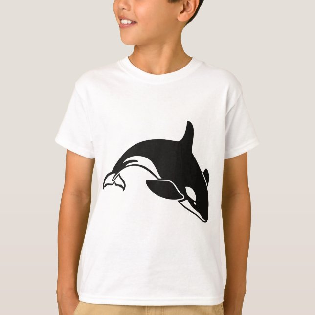 Camiseta Baleia Assassina de Orca Negra e Branca (Frente)