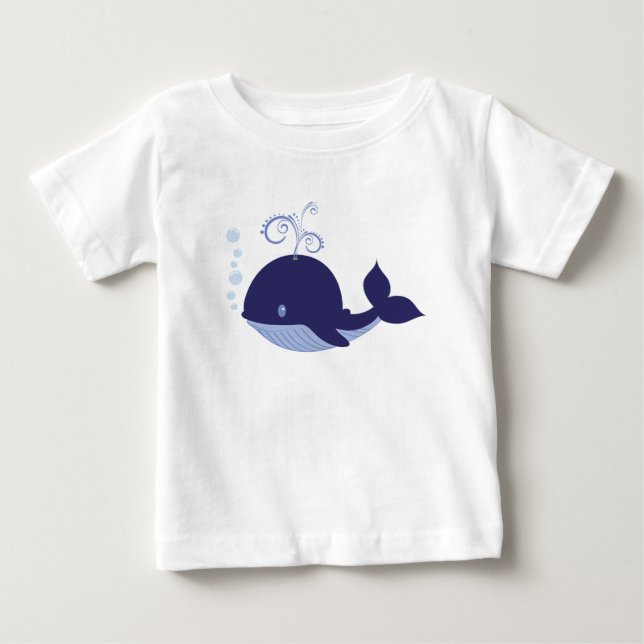 Camiseta Baleia Azul bonito (Frente)