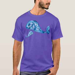 Camiseta Baleia Azul Com Pintura De Bebê