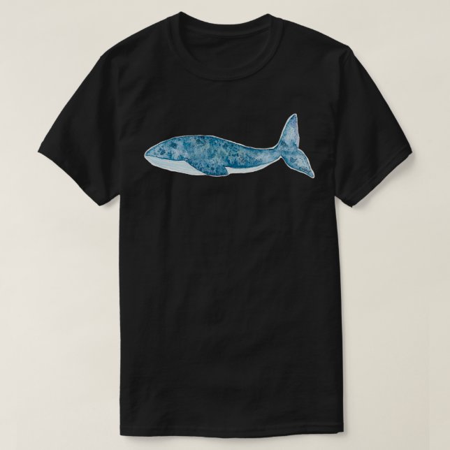 Camiseta Baleia Azul de Aquarela 1 (Frente do Design)