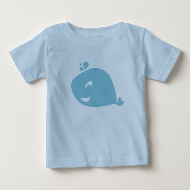 Camiseta Baleia Azul Feliz e Fofa (Frente)