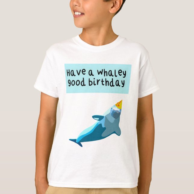 Camiseta Baleia Beluga Trabalho de arte de Aniversário para (Frente)