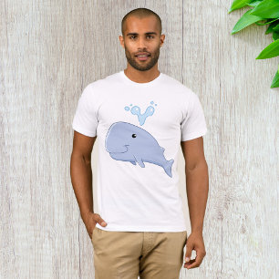 Camiseta Baleia-branca com abertura de água animal adorável