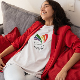 Camiseta Baleia-branca-Orgulho gay-arco-íris claro