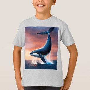 Camiseta Baleia Carregando uma Baleia Gigantes do Oceano