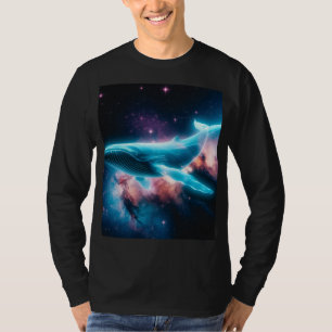 Camiseta Baleia cósmica etérea na arte espacial galáctica