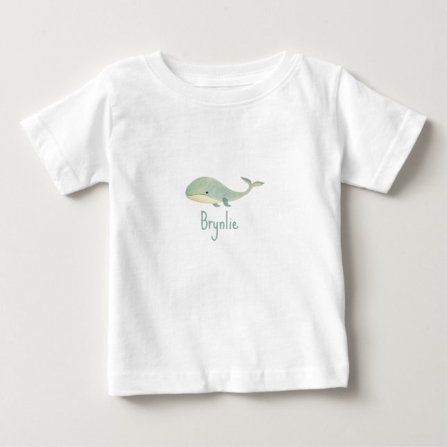 Camiseta Baleia de água PERSONALIZADA, com uma só peça (Frente)