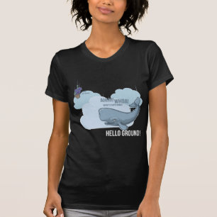 Camiseta Baleia de esperma e bacia de petúnias