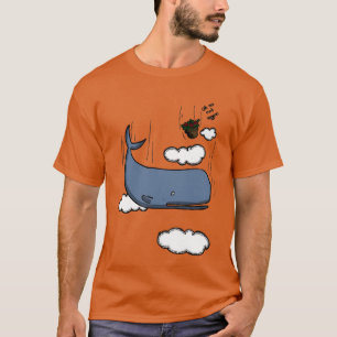 Camiseta Baleia de esperma e petúnias