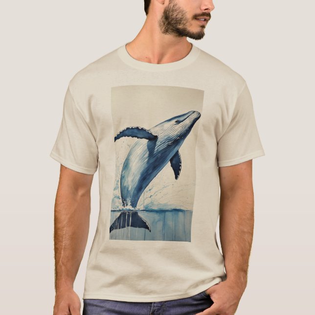 Camiseta Baleia de Horizonte Azul (Frente)