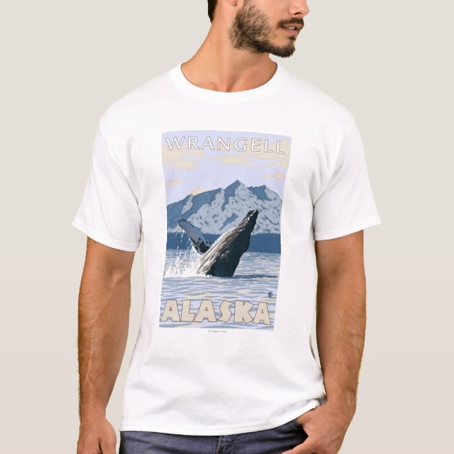 Camiseta Baleia de Humpback - Wrangell, Alaska (Frente)