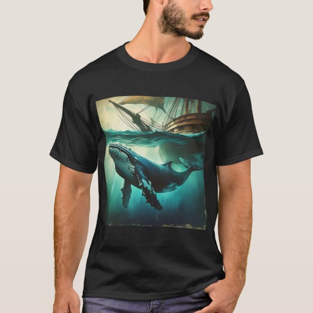 Camiseta Baleia de sonho místico. (Frente)