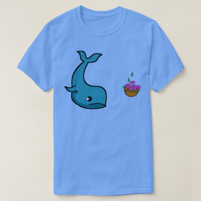 Camiseta Baleia e Bowl de Petunias (Frente do Design)