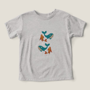 Camiseta-Baleia e Camiseta Infantil de Peixe Doura