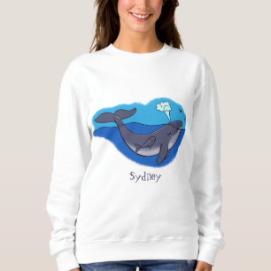 Camiseta Baleia e caricatura branca de vitelo