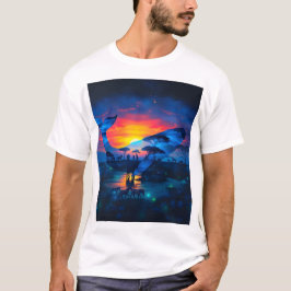 Camiseta Baleia e fauna selvagem africana Sunset & Bridge t