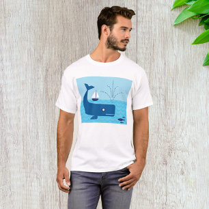 Camiseta Baleia e veleiro - Mar Azul