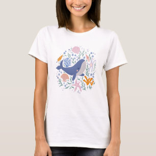 Camiseta Baleia e vida marinha adoráveis
