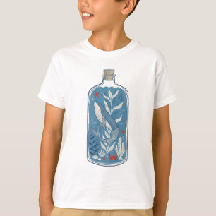 Camiseta Baleia Em Uma Garrafa Gráfico Náutico De Vida Oceâ