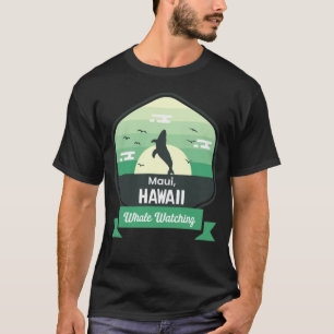 Camiseta Baleia Engraçada Assistindo Oceano Maui Águas Na