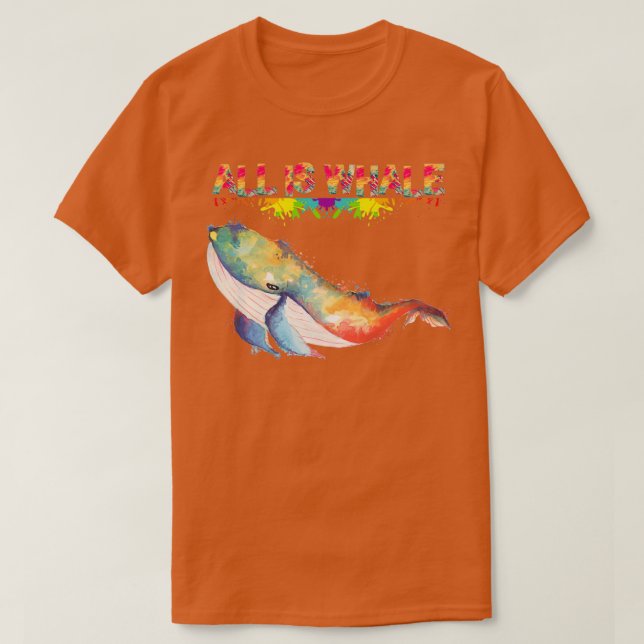 Camiseta Baleia Engraçada Baleia-Aranha Presente Oferta par (Frente do Design)