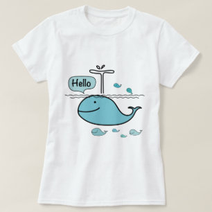 Camiseta Baleia fofa, diga olá no mar