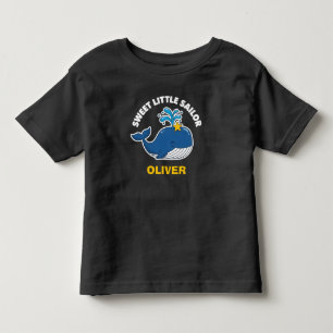 Camiseta Baleia Fofa & Estrela do Mar Pequeno Marinheiro Do