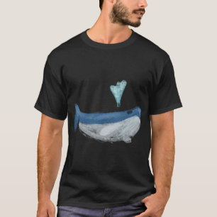 Camiseta Baleia Fofa Ilustração de Vida Marinha Animal Past