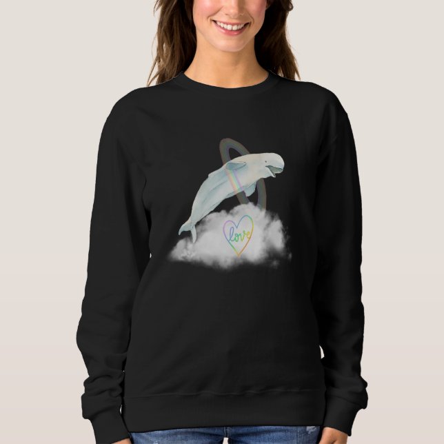 Camiseta Baleia Golfinho Saltando Através do Arco-íris do A (Frente)
