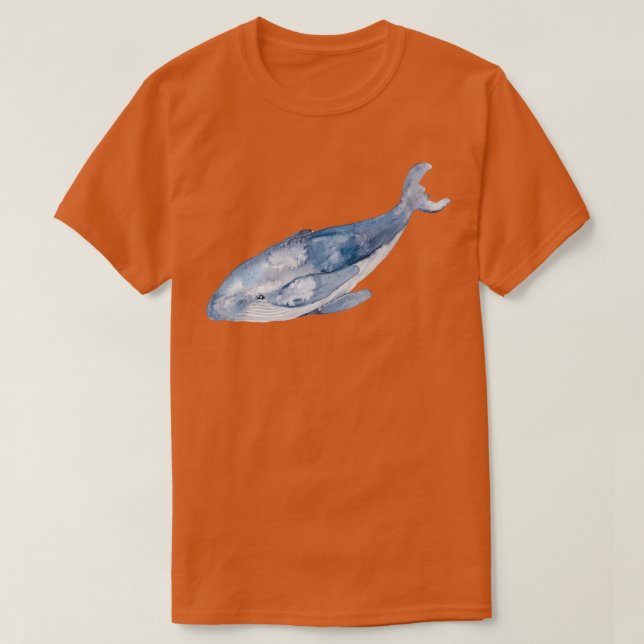 Camiseta Baleia-jubarte com Aquarela 2 (Frente do Design)