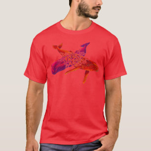 Camiseta Baleia-jubarte-de-baleia-esperma mistura cores ori